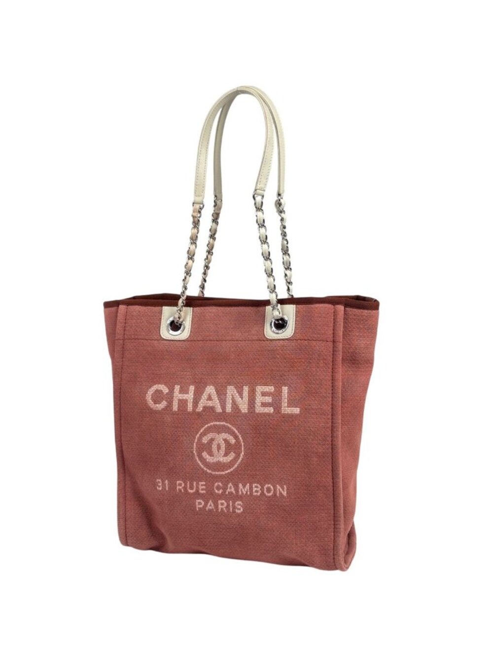 Chanel Deauville Line Chain Tote CC Logo Canvas - Picture 1 of 11